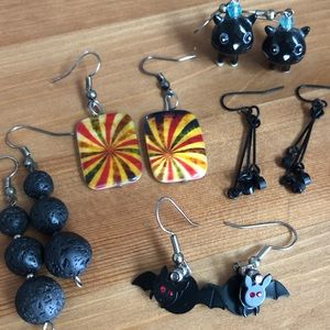 Dark Halloween Goth themed earring set
